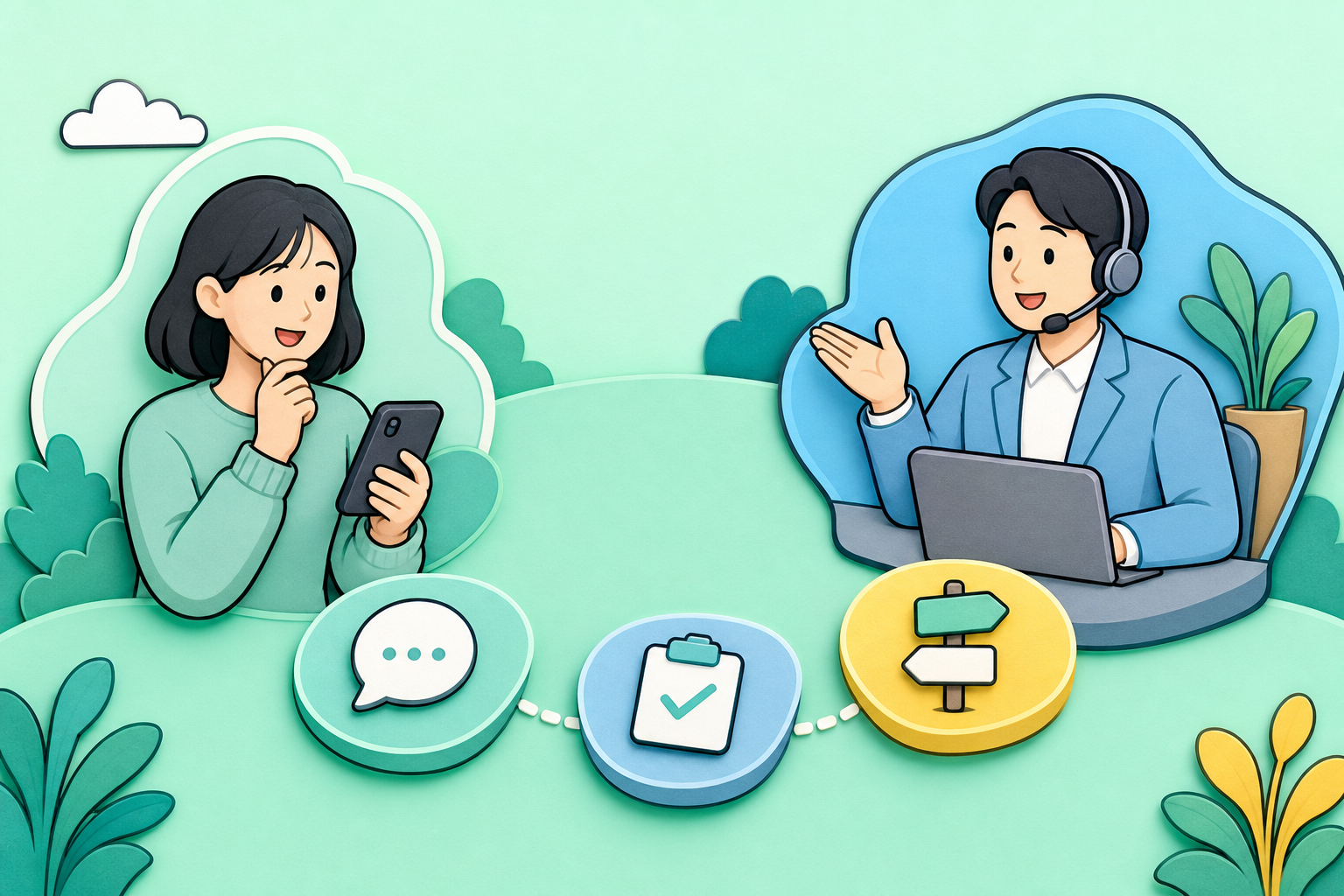 온새미페이 상담, 빠른 확인, 안전 안내의 세 단계